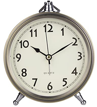 SWHONG Kreative Wanduhr für Wohnzimmer, Schlafzimmer, Nachttisch, dekorativ, Bronze, Metall, geräuschlos, 12,7 cm