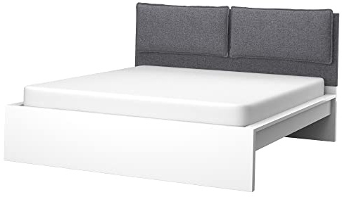 Soferia Kopfteil Bezug Kompatibel Mit MALM 140cm Husse Boxspringbett Rückenlehne Bezug Bettkopfteil Schoner Cover Einfache Reinigung Allergiefrei Naturel Grau