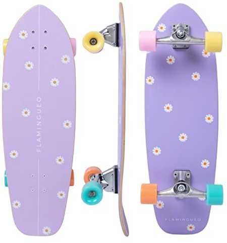 Flamingueo Skateboard - Surf Skate, Skateboard Erwachsene, Skateboard Rollen 80AB, Skateboard Deck, ABEC-7, Cruiser Skateboard, Skateboard Anfänger