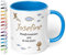 Tasse zur Konfirmation mit Namen und Datum personalisiert „Konfirmation am“ – 330ml Keramik Kaffeetasse für Mädchen & Jungen - Konfirmations-Geschenke (Cambridge Blau)