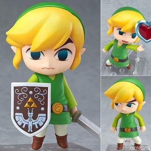 FABIIA Sammlung Von Dekorativen Handwerken Die Legende Von Zelda Link Q Version Wechselbares Gesicht Bewegliche Figur Pvc Anime Cartoon Spiel Charakter Modell Statue Figur Spielzeug Sammelgegenstände