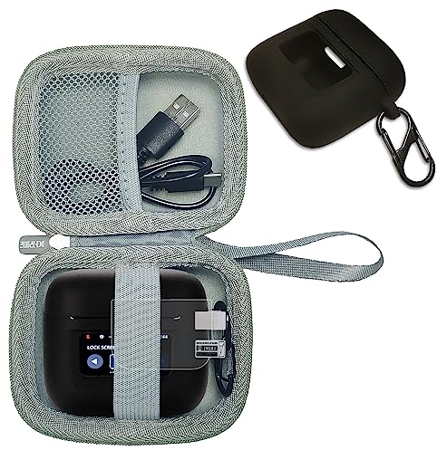 Carrying Case and Silicone Cover for JBL Tour Pro 2 Wireless Noise Cancelling Earbuds, Screen Protector for JBL Tour Pro 2 Earbuds Accessories (Hard Case/Silicone Cover) (Black)