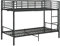KOIECETA Etagenbett Kinderbett Hochbett Metallbett Bett Stockbett Bettgestell Doppelstockbett Schlafzimmer Kinderzimmer Metall 90x200cm (Schwarz)