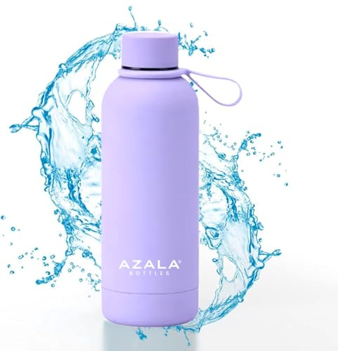 Azala® BOTTLES - Botellas de agua de Acero Inoxidable 500ml - Botella TÉRMICA deportiva - Termo con aislamiento de doble pared - Libre de BPA - Efecto termo 12 Horas Caliente y 24 Horas Fría - Lila