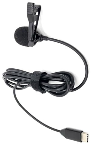 Microfono Lavalier omnidirezionale con clip, USB C Microfoni per computer con clip per DJI Action 2/3/4/Pocket 3