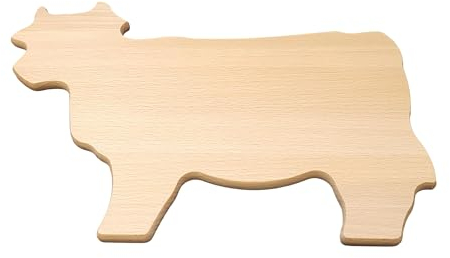 Wooden World - Planche à découper en bois, pour servir des snacks ou pour la décoration de cuisine - en forme de vache