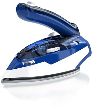 MyBeo - Reisebügeleisen 1100W - Dampfbügeleisen - Dual-Voltage 110/230 Volt – mini Bügeleisen mit antihaft Bügelsohle – 3 Stufen einstellbar, faltbares Reise Bügeleisen - klein und leicht
