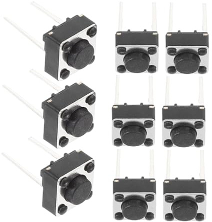 SOLUSTRE 100 Stück Taktile Druckknöpfe Kunststoff Vertikale Mikromoment Taster 6x6x7mm Präzise Auslösung Für Leiterplatten Industrieelektronik