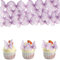 ALEGRE Essbare Schmetterlinge für Torte,48 Stück Esspapier Tortendeko Schmetterlinge Deko Torte Geburtstag,Lila Schmetterlinge Cupcake Topper Essbar,Kuchen Deko Essbar Muffin Deko Hochzeit,Taufe