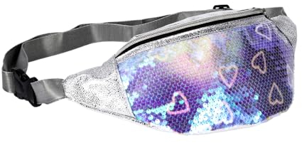 Bauchtasche Damen, Gürteltasche Damen Herren Mädchen Kinder, Wasserdicht Bauchtasche Glitzer, Hüfttasche PU Leder, Umhängetaschen Handytasche für Outdoor Reise Sport Fanny Pack