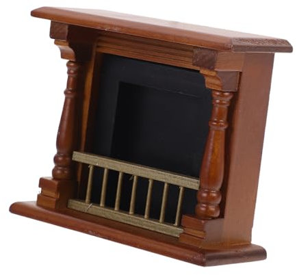 BESTonZON Kamin Im Puppenhaus Feengarten-Accessoires Puppenhausdekoration Kleines Kaminmodell Winziger Kamin Puppen Tun So, Als Würden Sie EIN Gerät Spielen Möbel Miniatur Anzeige Hölzern