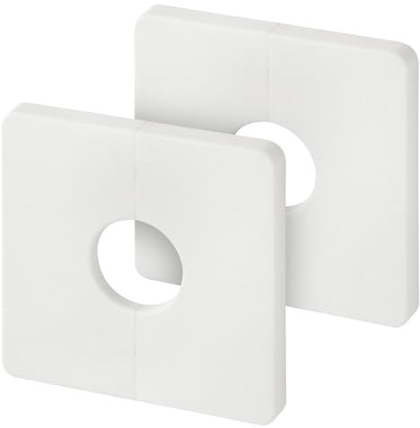 Thyonta Pipe Covers White 2PCS Wall Hole Cover Decorative Cover for Square Wall Holes Easy Installion for Bathroom Kitchen Taps