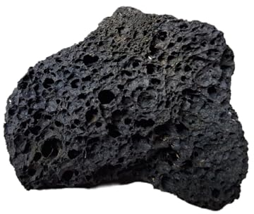 Natunae Roche de lave noire décorative pour aquarium, pierre volcanique, décoration naturelle pour aquariums (M/L) 16-23 cm