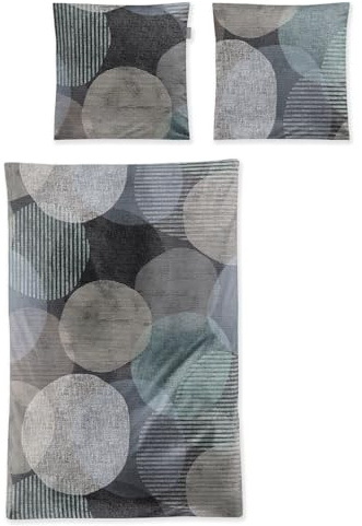 Irisette Flausch-Cotton Bettwäsche Zobel stein 8553 1 Bettbezug 135 x 200 cm + 1 Kissenbezug 80 x 80 cm
