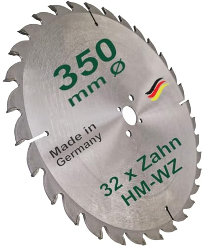 HM-Sägeblatt 350 x 30 mm WZ Kreissägeblatt 34 x Wechsel-Zahn HW Hartmetall Brennholzsägeblatt Universalsägeblatt für Wippsäge Tischkreissäge Brennholz Holzsäge Kunststoff Feinschnitt Brennholz