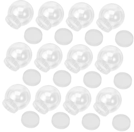 TOPBATHY Kit 12 Stücke Befüllbare Kunststoff Schneekugel Handwerk Kappe Candy Schneekugel Handwerk Kit