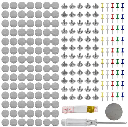 JJZGPP Lot de 100 Rivets de réparation universels pour Toit de Voiture avec 100 Broches, 1 Tournevis, 1 mètre Ruban, réparation de Ciel de Voiture pour Toutes Les Voitures