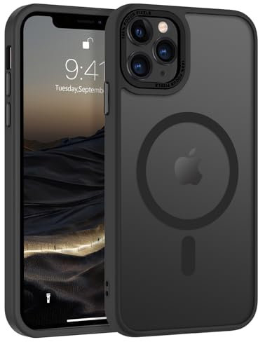BENTOBEN Magnetic Case for iPhone 11 Pro [Compatible with MagSafe],Translucent Matte Back Anti-yellow Slim Soft TPU Military Grade Shockproof Women Men Protective Cover for iPhone 11 Pro, Black