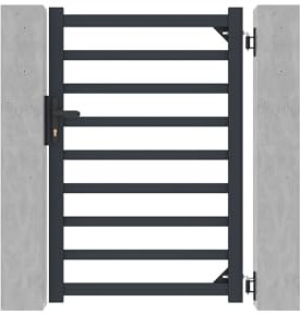 Casanoov Portillon ANTELAO 1x1,40m Aluminium Gris Anthracite – Design Barreaudé Ajouré Moderne – Résistant Inoxydable Anti-Corrosion – Montage Facile Clôture Jardin Sécurisée Intempéries 93x142cm