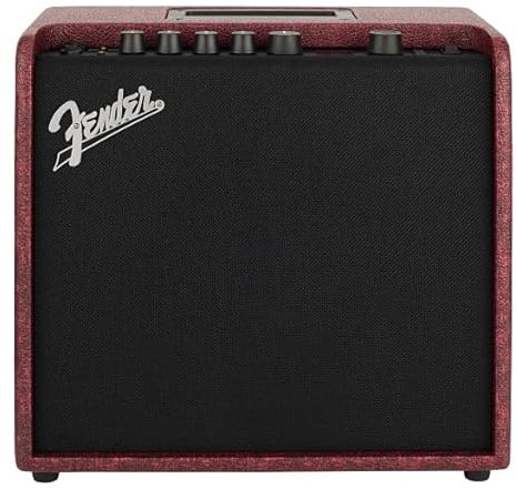 Amplificador de Guitarra Fender Mustang LT25 en Rojo Vino: Tonos versátiles, 60 preajustes, 20 Tipos de Amplificador, 25 Efectos