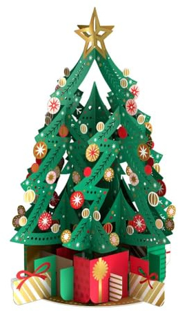 Cards Hallmark 3D Christmas Tree Pop-Up, Decorated with Ornaments and Presents