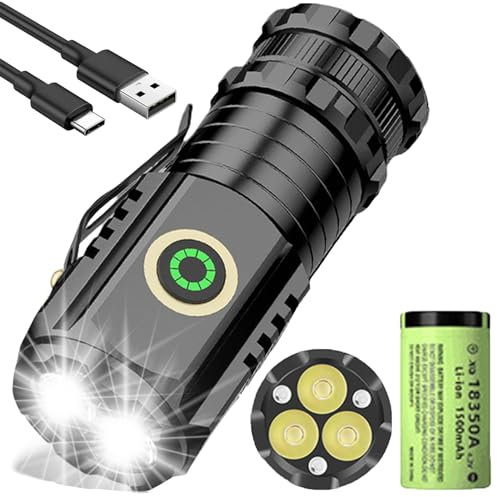 Eowduk Blitron High Powered Torches, Military Grade LED Flashlight, Mini Flashlight with Adjustable Light Modes, Waterproof, Magnetic Base & Clip
