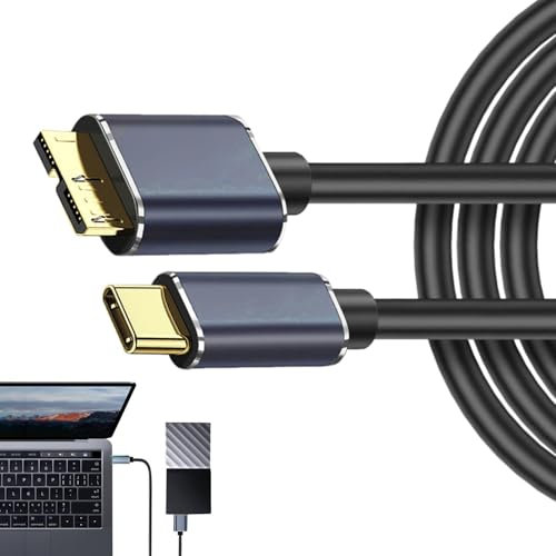 Cable de disco duro externo, cable USB 3.0 para un disco duro, cable de datos rígido, cable de transferencia de datos rápido compatible con USB 3.0, USB 2.0, USB 1.1, portátiles, teléfonos, cámaras