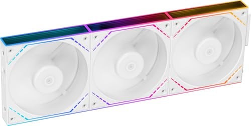 Thermalright TL-M12QRW X3 - Ventiladores de carcasa de hoja inversa de PC de 120 mm, cadena de margarita, 1500 rpm, ARGB, iluminación de espejos infinitos duales para construcción de juegos (paquete