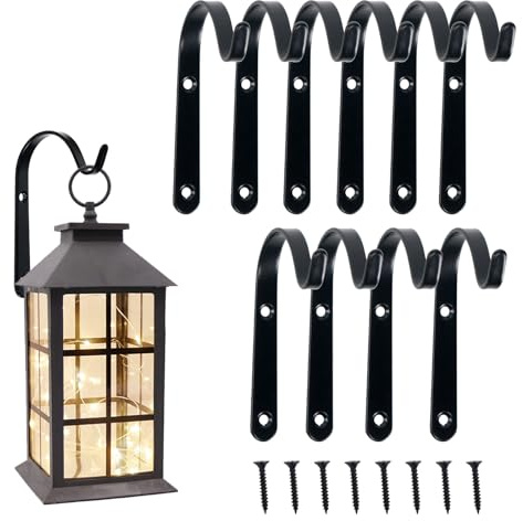 Celebration Directre 10PCS Hanging Basket Bracket Hooks Wall Plant Hangers Metal Iron Plant Holder Garden Hooks for Hanging Fence Lanterns, Bird Feeders, Wind Chime