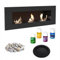 KRATKI DELTA3 Kamin für Innenraum Set – Pulverbeschichteter Stahl & Glas – Moderne Ethanol Feuerstelle 40x120 cm