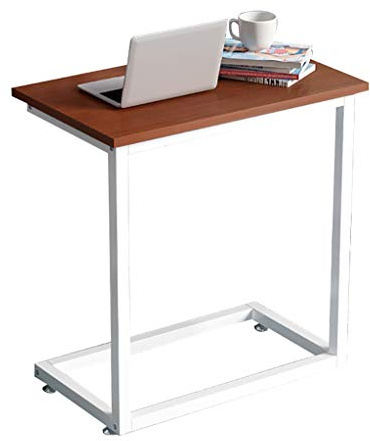 ZGHQHCDRH Beistelltisch, Breiter Schlitztisch/C-förmiger Beistelltisch aus Massivholz for Computer, multifunktionaler Ecktisch in Walnussfarbe(45X33X65CM)