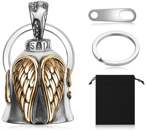 wlsvegaGuardian Bell - Cloche Moto - Style Punk Avec Porte-CléS Porte-Bonheur, Convient pour DéCorer Les Motos, Les VéLos