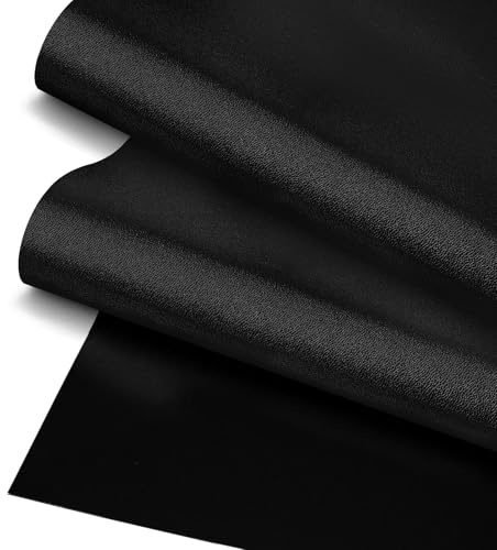JERLITU Schwarz Kunstleder Stoff, Lederimitat Meterware für Autositze | Premium Kunstleder Meterware Wasserdicht Lederstoff 50x140cm für Nähen Möbeldekoration Polsterung Autositze Kleidung Zubehör