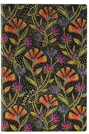 Paperblanks 13-Monatskalender Flexi 2025 Wildblumen, Mini, Horizontal