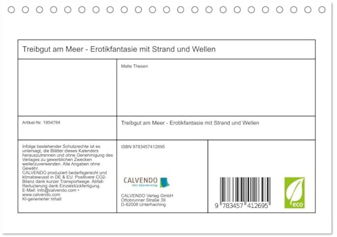 Treibgut am Meer - Erotikfantasie mit Strand und Wellen (Tischkalender 2026 DIN A5 quer), CALVENDO Monatskalender