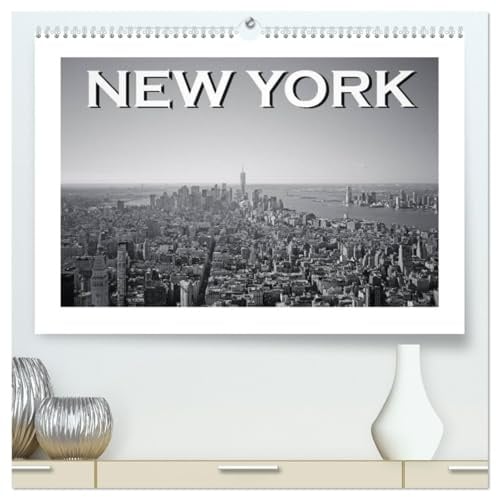 New York in schwarz weiss (hochwertiger Premium Wandkalender 2026 DIN A2 quer), Kunstdruck in Hochglanz: So außergewöhnlich wie der Big Apple, sind auch diese Bilder in schwarz weiss. (CALVENDO Orte)