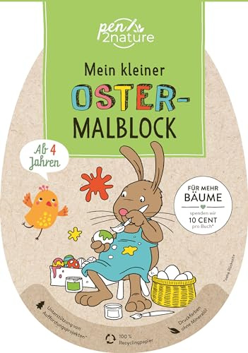 Mein kleiner Oster-Malblock für Kinder ab 4 Jahren: Malbuch mit lustiger Osterei-Stanzform