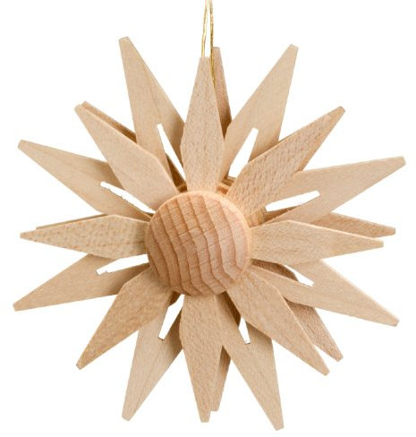 Holzstern Baumbehang Christbaumschmuck Durchmesser 7cm Seiffen Erzgebirge NEU