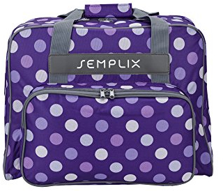 SEMPLIX Nähmaschinentasche Polka Dots 45x34x24 | stabile Transport und Aufbewahrungs Tasche in vielen frischen Farben, für alle gängigen Haushaltsnähmaschinen
