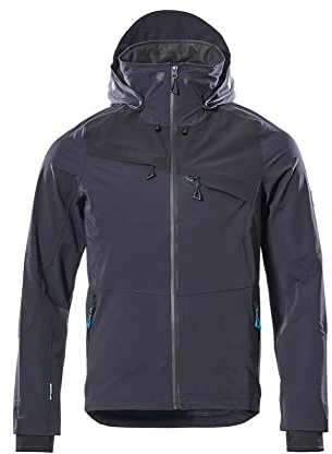 Mascot 17001-411-01009 Advanced Stretch Waterproof Lightweight Outer Shell Jacket, Size M, Dark Navy/Black