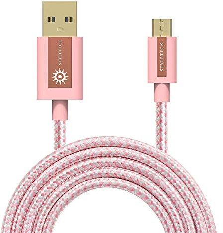 STYLETECK USB A to Micro USB Cable 1M, Android USB Charger Cable Fast Charging Cable Nylon Braided Lead for Samsung Galaxy S7 Edge S6 S5 J7 J6 J5 J3 Note 5 A6 A10, Huawei Y7 Y6, Kindle, Xbox, PS4