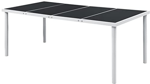 vidaXL Gartentisch 190x90x74 cm Schwarz Stahl