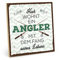 TypeStoff Holzschild mit Spruch – HIER WOHNT EIN ANGLER – im Vintage-Look mit Zitat als Geschenk und Dekoration - HS-00473
