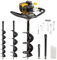 52cc Earth Auger Petrol Ground Drill Fence Post Hole Digger 2 Stroke Wolf with 100mm 150mm 200mm Drill Bits + 2 Extensions - 2 Years Warranty