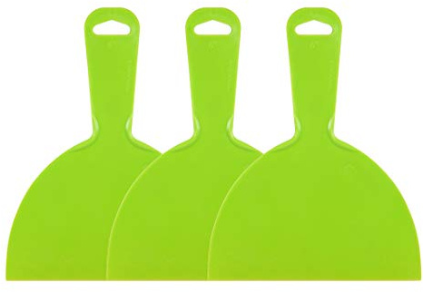 uxcell Lot de 3 grattoirs à mastic jetables en plastique souple de 15,2 cm pour coller des cloisons sèches, peintures murales, vert