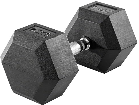 Hex Kompakthantel aus Gummi, 25 kg, Hexagon-Hantel