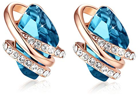 Leafel Pietra dei Desideri Orecchini in Argento o Oro Rosa – Orecchini con Cristalli Curativi, Senza Allergie, Regalo con Scatola Inclusa