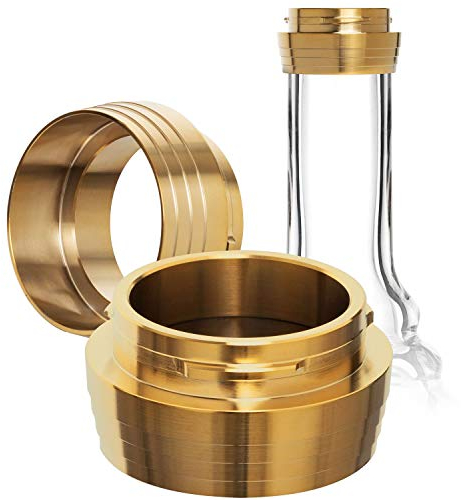 DILAW® Shisha Gewinde Edelstahl GEWINDERING Edelstahl-KLICKGEWINDE Original Ersatzteil Shisha/Onyx/Saphir/TOPAS/Azur/Nexus/Rubin/Skala, Medium, Gold Edelstahl