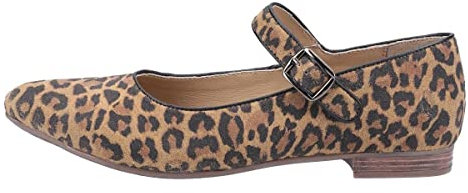 Hush Puppies Women's Melissa Strap Mary Jane Flat, Leopard, 3 UK