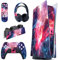 PlayVital Skin für ps5 Konsole Regular Edition,Aufkleber Vinyl-Skin Stickers Schutzfolie Folie für PS5 Konsole,Controller,Ladestation, Headset,Medienfernbedienung-Galaxy Space